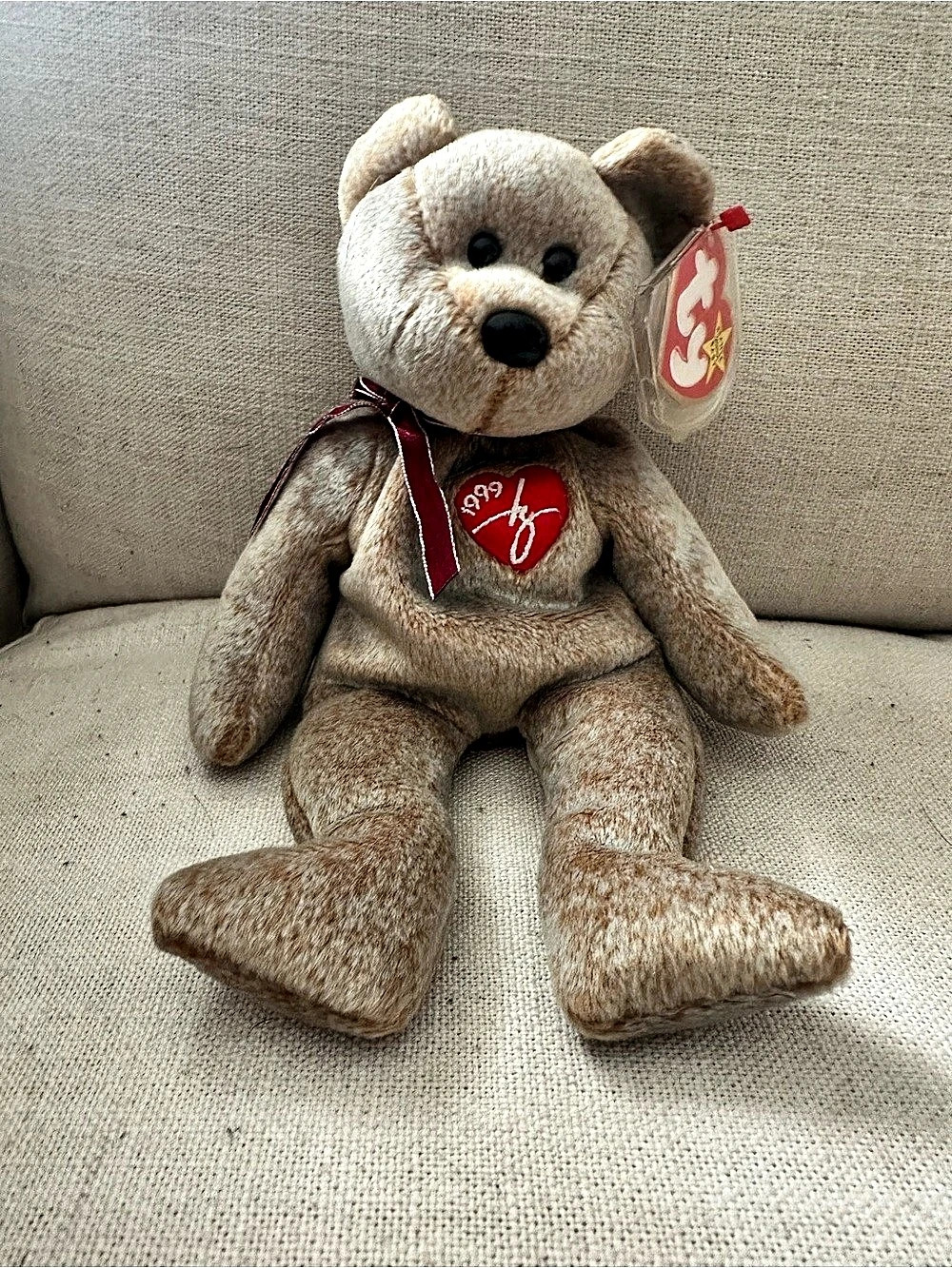 Ty 1999 Signature Bear Brown Bear Plush